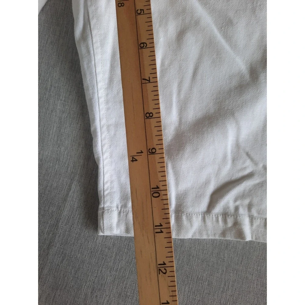 Sean John Men 34 Pure Linen Performance Active Pockets White Cargo Short